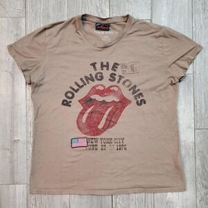The Rolling Stones Women's Large bling double sided‎ graphic t-shirt